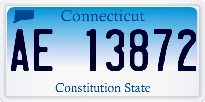 CT license plate AE13872