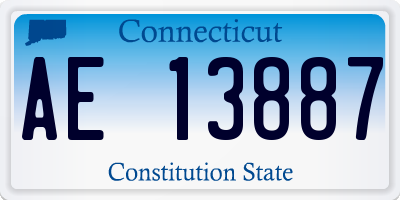CT license plate AE13887