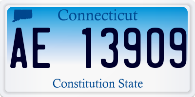 CT license plate AE13909