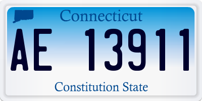 CT license plate AE13911