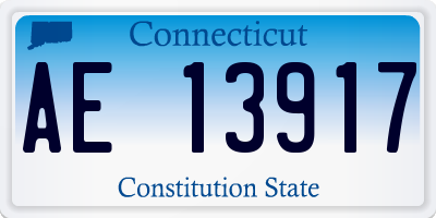 CT license plate AE13917