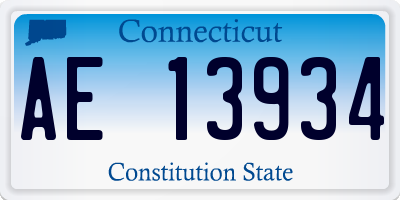 CT license plate AE13934