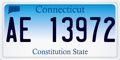 CT license plate AE13972