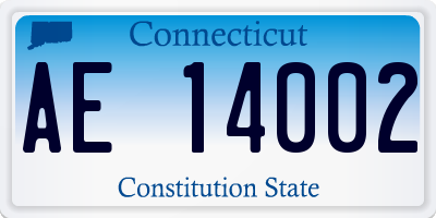 CT license plate AE14002
