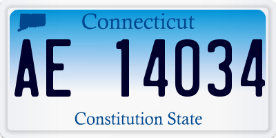 CT license plate AE14034