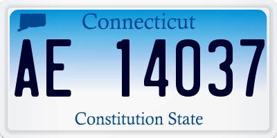 CT license plate AE14037
