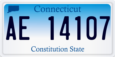 CT license plate AE14107