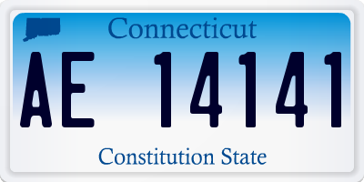 CT license plate AE14141