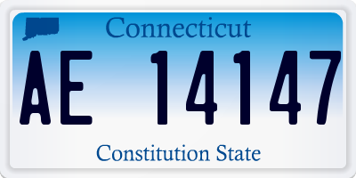CT license plate AE14147