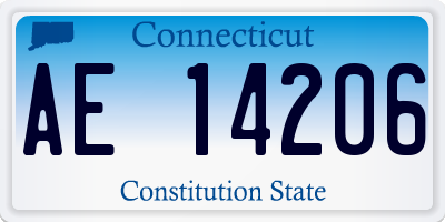 CT license plate AE14206