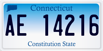 CT license plate AE14216