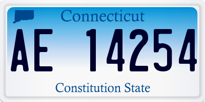 CT license plate AE14254