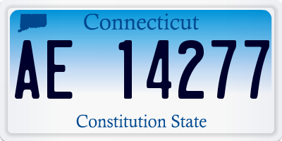 CT license plate AE14277