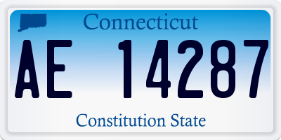 CT license plate AE14287