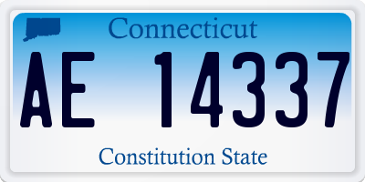 CT license plate AE14337