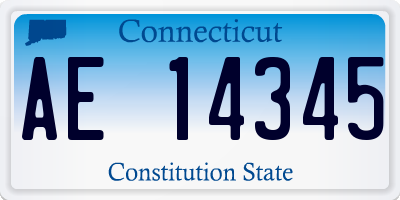 CT license plate AE14345