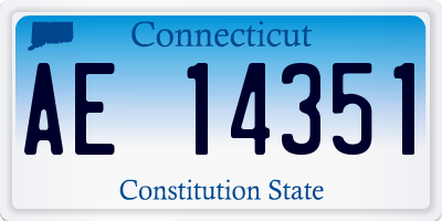 CT license plate AE14351