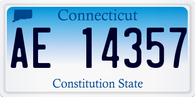 CT license plate AE14357