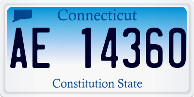 CT license plate AE14360