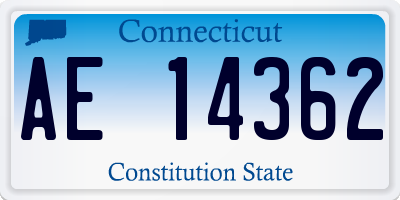 CT license plate AE14362