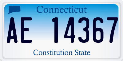 CT license plate AE14367
