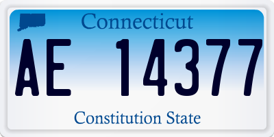 CT license plate AE14377