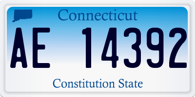 CT license plate AE14392