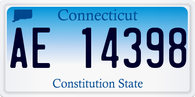 CT license plate AE14398