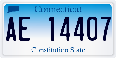CT license plate AE14407