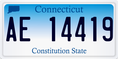 CT license plate AE14419