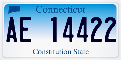 CT license plate AE14422