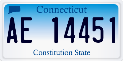 CT license plate AE14451