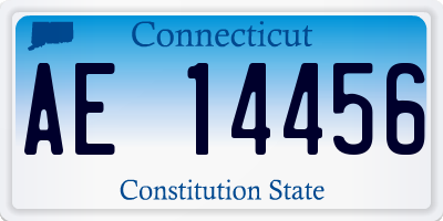 CT license plate AE14456