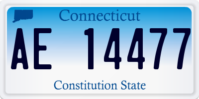 CT license plate AE14477