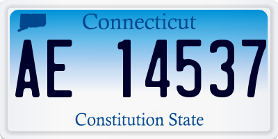 CT license plate AE14537