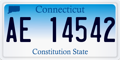 CT license plate AE14542