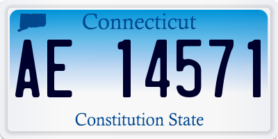CT license plate AE14571