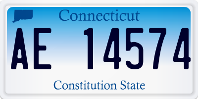 CT license plate AE14574