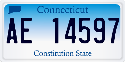 CT license plate AE14597