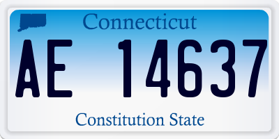 CT license plate AE14637