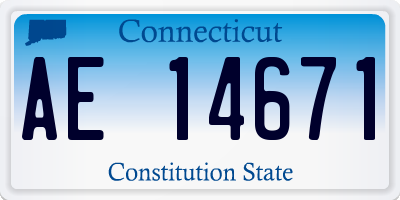 CT license plate AE14671