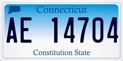 CT license plate AE14704
