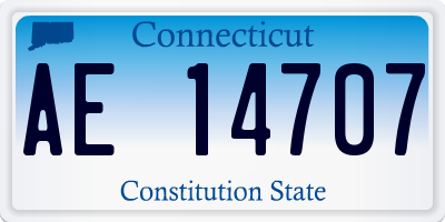 CT license plate AE14707