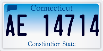 CT license plate AE14714
