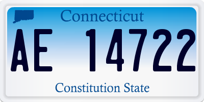 CT license plate AE14722
