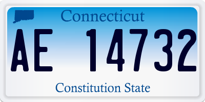 CT license plate AE14732