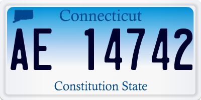 CT license plate AE14742