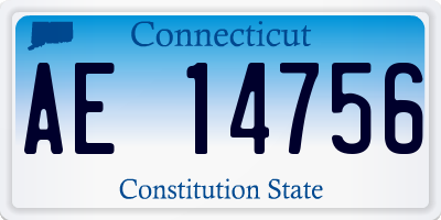 CT license plate AE14756