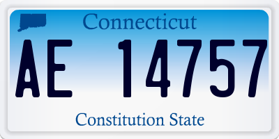 CT license plate AE14757