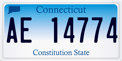 CT license plate AE14774